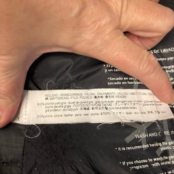 ZARA WOMAN Sz L Down Feather Puffer w/ Hem Drawstring & Pockets Jacket  Coat - Picture 7 of 9